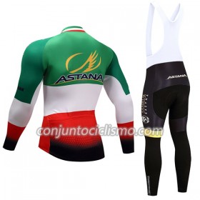 Conjunto Maillot + Culotte largo con tirantes 2017 Astana Pro Team N004